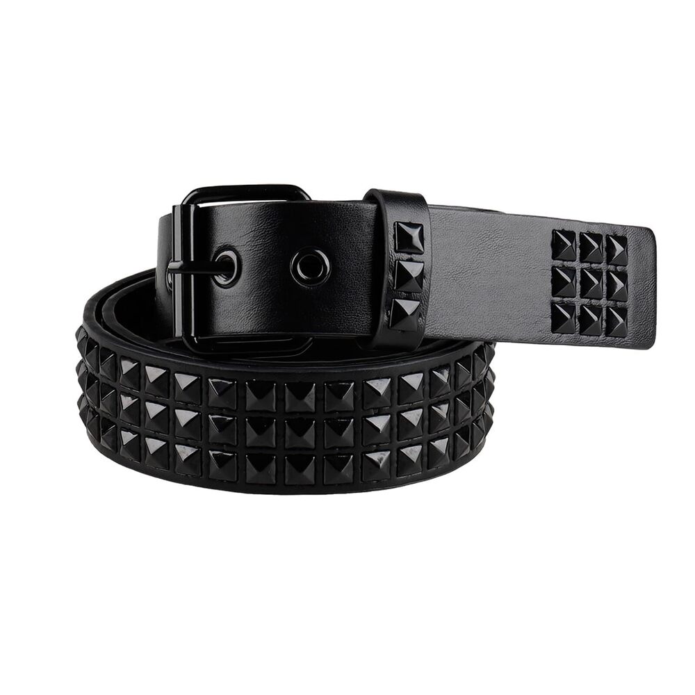 6295 Black Studded Belt Punk Rock Belts Rivet Gothic Belt Metal Pyramid